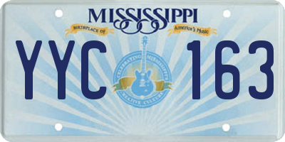MS license plate YYC163