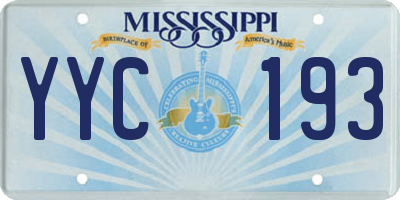 MS license plate YYC193