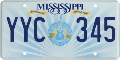 MS license plate YYC345