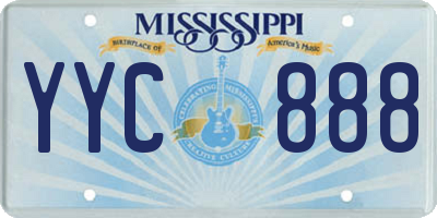 MS license plate YYC888