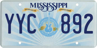 MS license plate YYC892