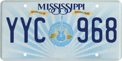 MS license plate YYC968