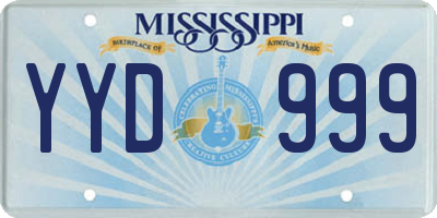 MS license plate YYD999