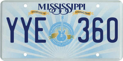 MS license plate YYE360
