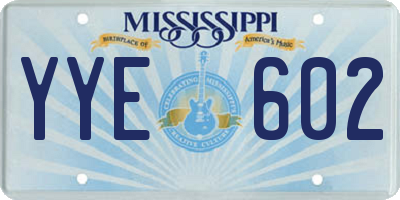 MS license plate YYE602