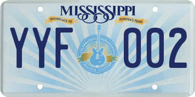 MS license plate YYF002