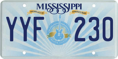 MS license plate YYF230