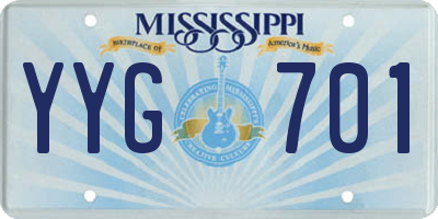 MS license plate YYG701