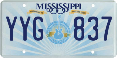 MS license plate YYG837