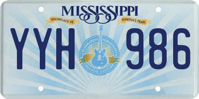 MS license plate YYH986
