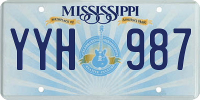 MS license plate YYH987