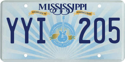 MS license plate YYI205