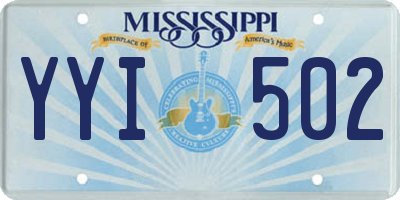 MS license plate YYI502