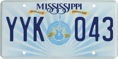 MS license plate YYK043