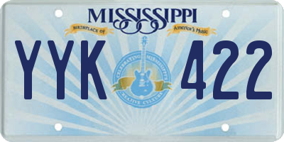 MS license plate YYK422