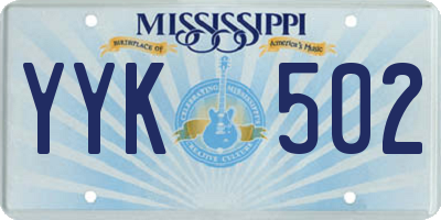 MS license plate YYK502