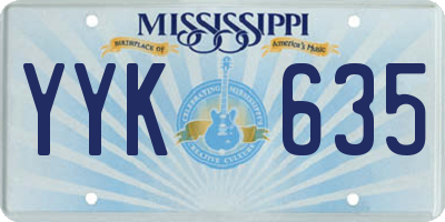 MS license plate YYK635