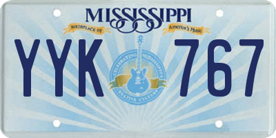 MS license plate YYK767