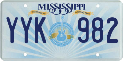 MS license plate YYK982