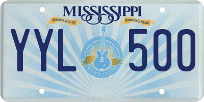 MS license plate YYL500