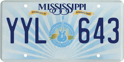 MS license plate YYL643