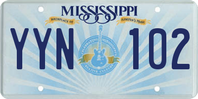 MS license plate YYN102