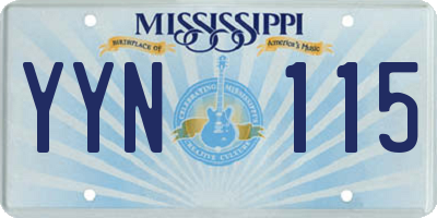 MS license plate YYN115