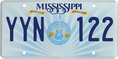 MS license plate YYN122