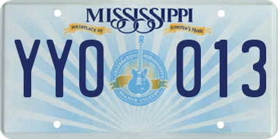 MS license plate YYO013
