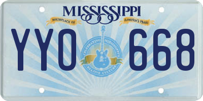 MS license plate YYO668