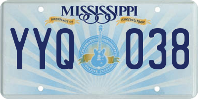 MS license plate YYQ038