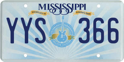 MS license plate YYS366