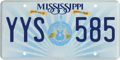MS license plate YYS585