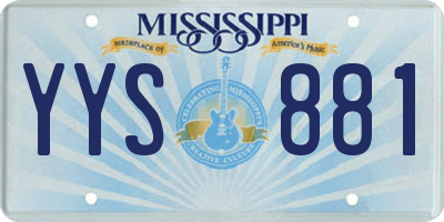 MS license plate YYS881
