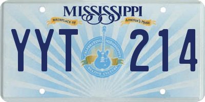 MS license plate YYT214