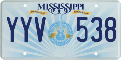 MS license plate YYV538