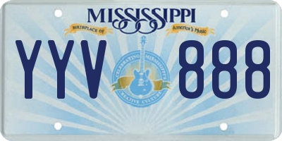 MS license plate YYV888