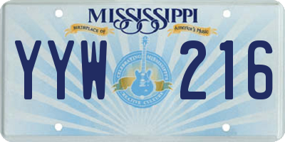 MS license plate YYW216