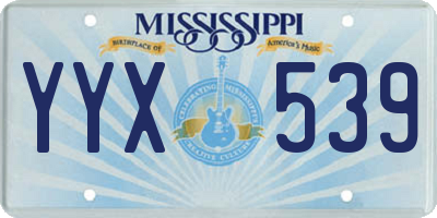 MS license plate YYX539