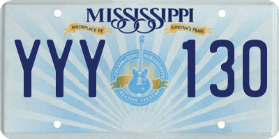 MS license plate YYY130
