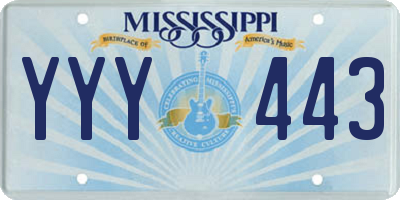 MS license plate YYY443