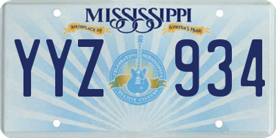 MS license plate YYZ934