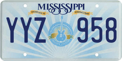 MS license plate YYZ958