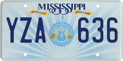 MS license plate YZA636