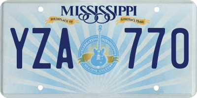 MS license plate YZA770