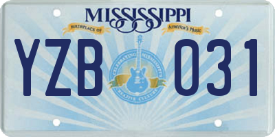MS license plate YZB031