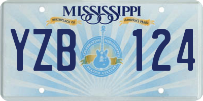 MS license plate YZB124