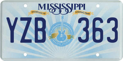 MS license plate YZB363