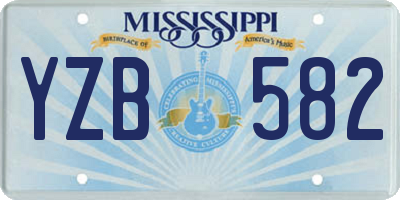 MS license plate YZB582