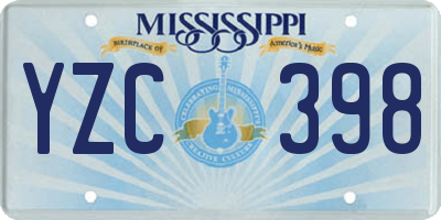 MS license plate YZC398
